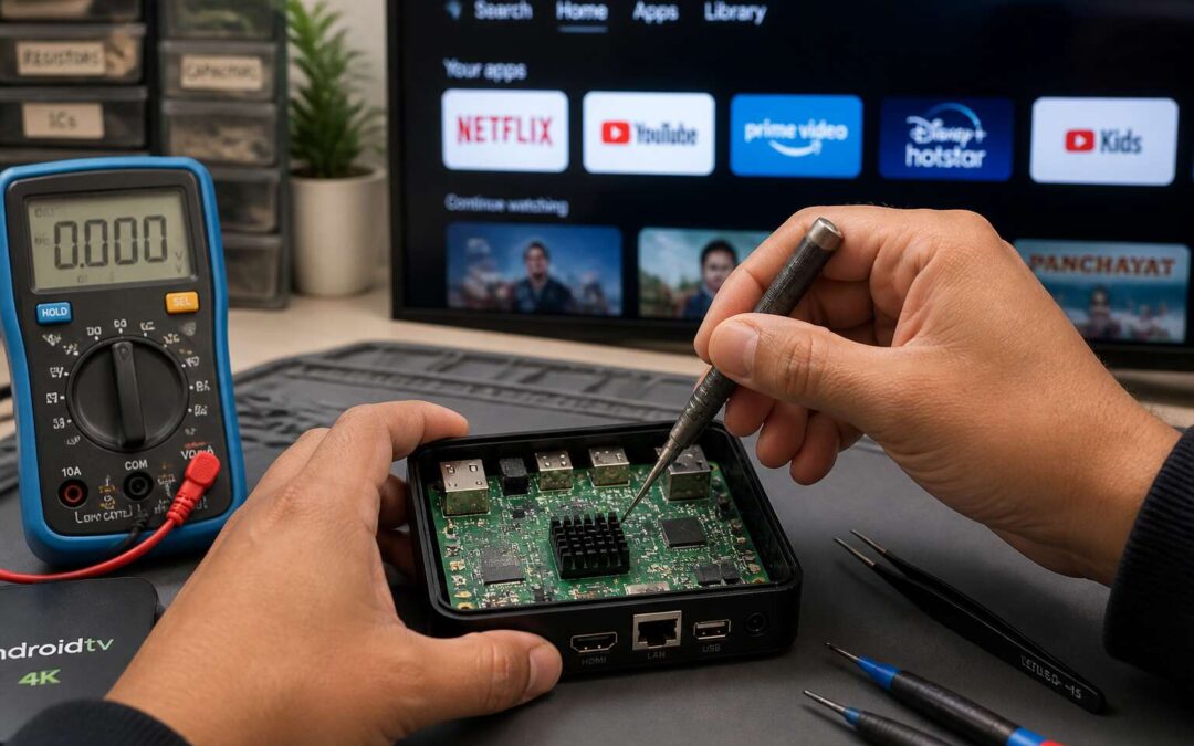 Get android box repair near me with warranty.